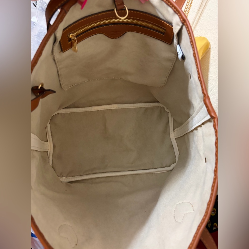 Fashion Soft Leather Trendyol Neverfull Cream & Brown Leather Tote with Pouch - Picture 5 of 15